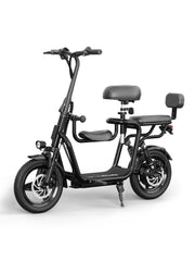 Spacewalk 36V Electric Scooter with 3 Seats for Adults Power by 500W Motor Peak, E Bike with 14" Tire and 20 Miles Range&17.4Mph