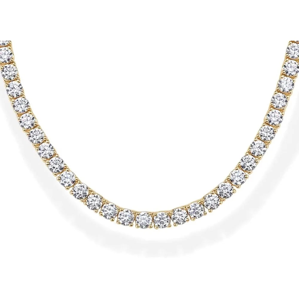 PAVOI 14K Gold Plated Pear Cubic Zirconia Tennis Necklace for Women – Tennis Chain Necklaces – Sizes 15" and 18"