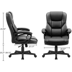 Furmax Office Executive Chair High Back Adjustable Managerial Home Desk Chair Swivel Computer PU Leather Chair Lumbar Support
