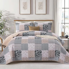 【Sommerlaune】Walflotte Wendedecken, leichte Boho-Tagesdecken mit Druckmuster, Bettüberwurf-Set mit 2 Kissenbezügen für King/Queen-Size, 1 Kissenbezug für Twin-Size, weich für alle Jahreszeiten