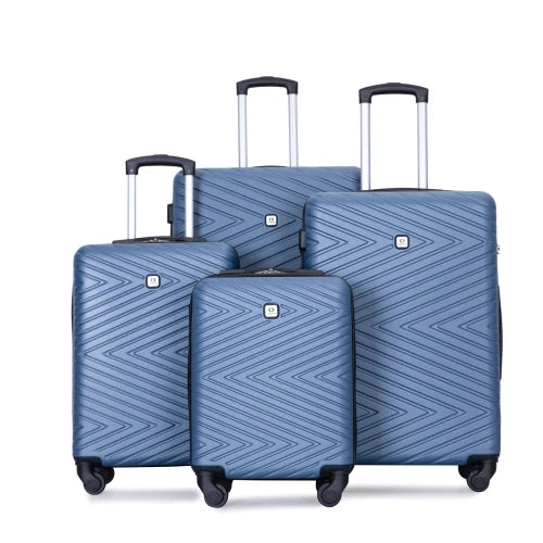 4-teiliges Hartschalenkoffer-Set, leicht, mit TSA-Schloss und Spinner-Rädern, Blau