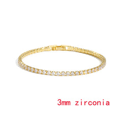 PAVOI 14K Gold Plated Cubic Zirconia Classic Tennis Bracelet | Gold Bracelets for Women | 4mm CZ, Size 6.5-7.5 Inch