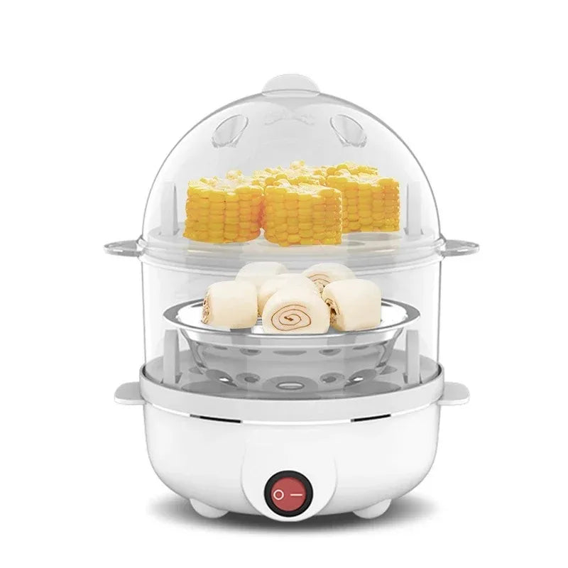 OSTBA Egg Cooker 7-Egg Capacity Electric Egg Boiler with Musical Buzzer Overheat Protection Rapid Cooker for Soft Medium Hard-Boiled Eggs Easy-to-Clean Egg Poacher and Mini Food Steamer Black Multi-Function