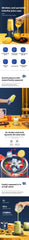Tragbarer Mixer Flasche Elektrisch 6 Klingen Multifunktions-Entsafter Frischsaft Smoothie Mixer Eiscrasher Lebensmittelprozessor