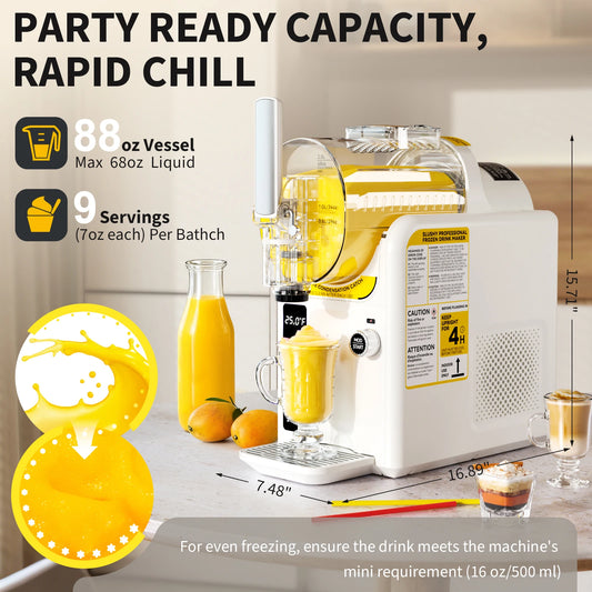 Ice Cream Machine Frozen Drink Maker, Slushie Machine for Home - Slushy Machine Maker No Ice Needed Self Cleaning, 5 Preset for Soft Serve Ice Cream, Slushie, Margarita, Frappés, Milkshake