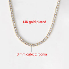 PAVOI 14K Gold Plated Pear Cubic Zirconia Tennis Necklace for Women – Tennis Chain Necklaces – Sizes 15" and 18"