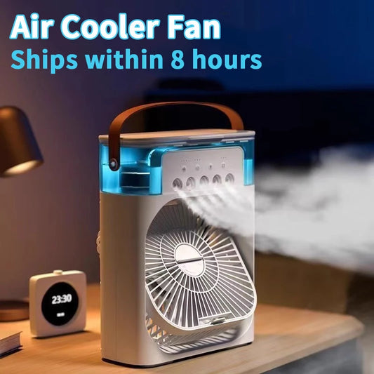 New 3 In 1 Portable Mini Air Cooler Fan Household Air Conditioner with LED Night Light & Humidifier for Home Office Office Home