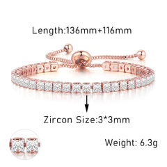PAVOI 14k Gold Plated Tennis Bracelets for Women - Paperclip Link Chain and Cubic Zirconia Gold Bracelet - Trendy Bridal Jewelry