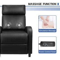 Recliner Chair for Living Room, Massage Recliner Single Sofa Home Theater Adjustable Modern Reclining Chair with Padded Seat Backrest for Adults