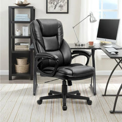 Furmax Office Executive Chair High Back Adjustable Managerial Home Desk Chair Swivel Computer PU Leather Chair Lumbar Support