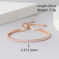 PAVOI 14k Gold Plated Tennis Bracelets for Women - Paperclip Link Chain and Cubic Zirconia Gold Bracelet - Trendy Bridal Jewelry