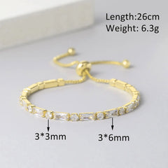 PAVOI 14k Gold Plated Tennis Bracelets for Women - Paperclip Link Chain and Cubic Zirconia Gold Bracelet - Trendy Bridal Jewelry