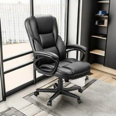 Furmax Office Executive Chair High Back Adjustable Managerial Home Desk Chair Swivel Computer PU Leather Chair Lumbar Support
