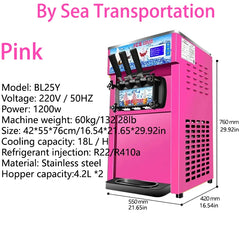 Commercial Soft Ice Cream Maker 110V/220V 18L/H 3 Flavors Ice Cream Making Machine for Business Use