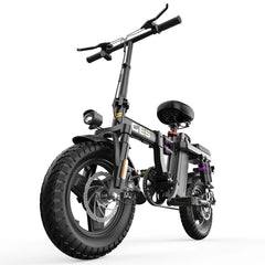 500W Electric Bicycles Ebike E-Bike For Adults, 3-Riding Modes, 14' Foldable Ebike, With Charger And Battery, MAX Speed 19.9 MPH, Dual Disc Brakes, With A Basket And Lock, Durable And Lightweight Frame, All-Terrain Foldable Ebike