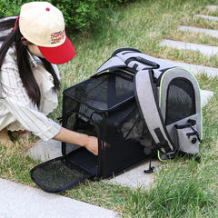 NUGGAL Expandable Pet Carrier Backpack with Breathable Mesh Tent