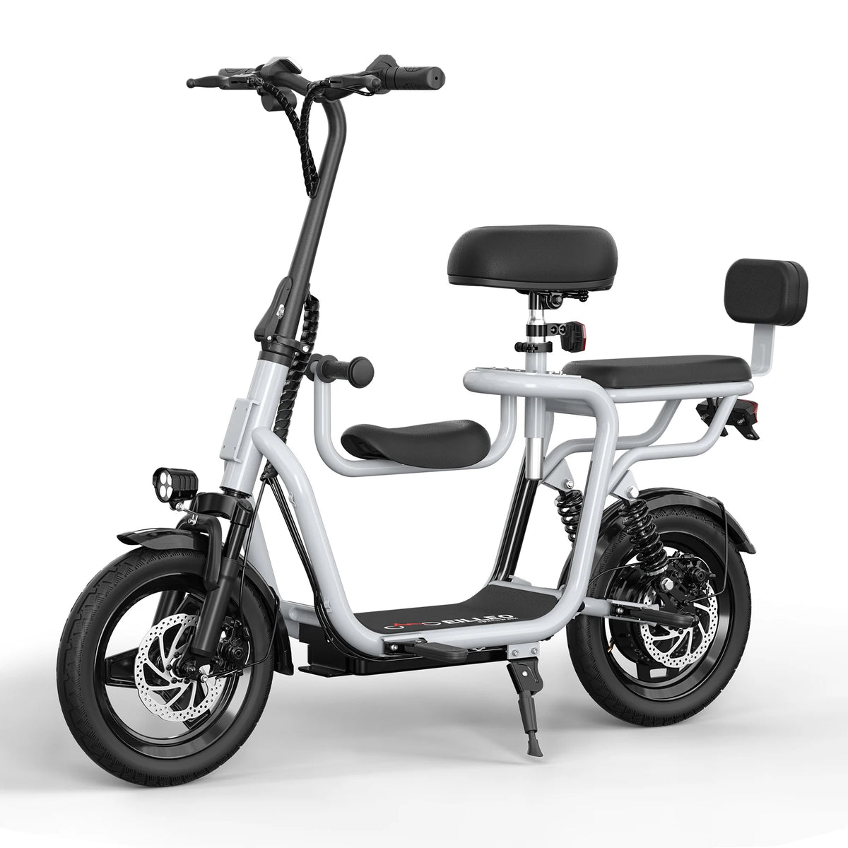 Trottinette électrique Spacewalk 36V avec 3 sièges pour adultes, alimentée par un moteur de 500W en crête, vélo électrique avec pneus de 14" et autonomie de 32 km et vitesse de 28 km/h
