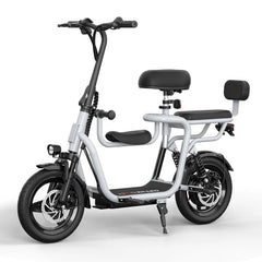 Trottinette électrique Spacewalk 36V avec 3 sièges pour adultes, alimentée par un moteur de 500W en crête, vélo électrique avec pneus de 14" et autonomie de 32 km et vitesse de 28 km/h