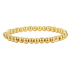 PAVOI Beaded Bracelet for Women - 14K Gold Plated Lightweight Womens Ball Bracelet - Gold Bracelets Cute Stackable Jewelry