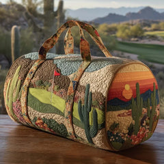 Joyful Miles Quilted Duffle Bag, Colorful Weekender Travel Tote, Overnight Carry On Gym Bag