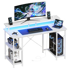 Computer PC Desk - Home Office Workstation with Drawers, X-Shaped Reinforcement, Sturdy Metal Frame, Side Hook, Modern Study Table