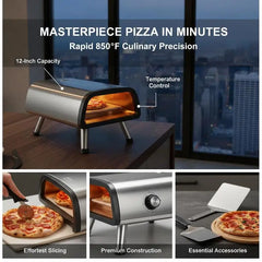 Elektrischer Pizzaofen Tisch-Pizza Maker für 12" Pizza Innen- & Außenbereich