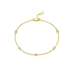 PAVOI Bracelet de cheville délicat à maillons plaqué or 14 carats pour femme - Bijoux de cheville réglables