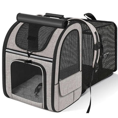 NUGGAL Expandable Pet Carrier Backpack with Breathable Mesh Tent