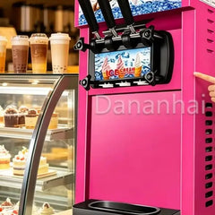 Commercial 3-Head Soft Ice Cream Maker Machine 60KG per Hour 18L per Hour Capacity for Sweet Cone Ice Cream