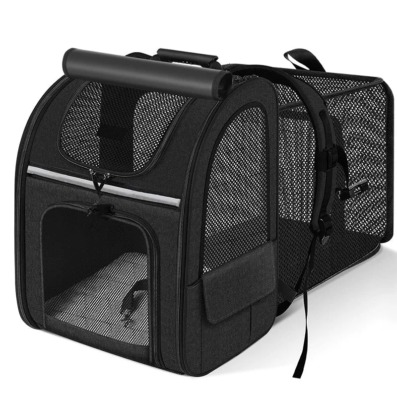 NUGGAL Expandable Pet Carrier Backpack with Breathable Mesh Tent