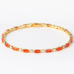 14K gold-plated bracelet Square link jointed chain  Punk hip-hop style men's and women's universal bracelet  Golden tone fashionable accessory waterproof women's bracelet