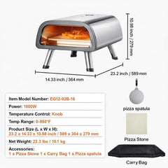 Elektrischer Pizzaofen Tisch-Pizza Maker für 12" Pizza Innen- & Außenbereich