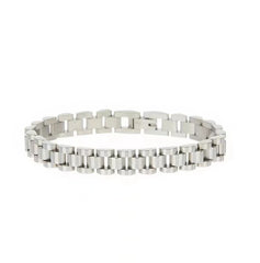 PAVOI Bracelet de montre étanche pour femme - Bracelet à maillons épais plaqué or 14 carats bicolore - Bijoux en or en acier inoxydable avec métaux mélangés