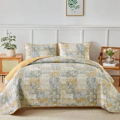 【Sommerlaune】Walflotte Wendedecken, leichte Boho-Tagesdecken mit Druckmuster, Bettüberwurf-Set mit 2 Kissenbezügen für King/Queen-Size, 1 Kissenbezug für Twin-Size, weich für alle Jahreszeiten