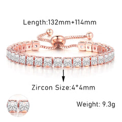 PAVOI 14k Gold Plated Tennis Bracelets for Women - Paperclip Link Chain and Cubic Zirconia Gold Bracelet - Trendy Bridal Jewelry