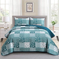 【Sommerlaune】Walflotte Wendedecken, leichte Boho-Tagesdecken mit Druckmuster, Bettüberwurf-Set mit 2 Kissenbezügen für King/Queen-Size, 1 Kissenbezug für Twin-Size, weich für alle Jahreszeiten