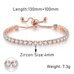 PAVOI 14k Gold Plated Tennis Bracelets for Women - Paperclip Link Chain and Cubic Zirconia Gold Bracelet - Trendy Bridal Jewelry