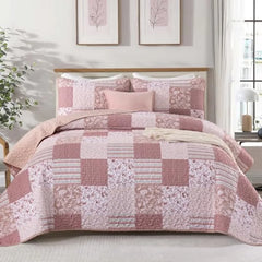 【Sommerlaune】Walflotte Wendedecken, leichte Boho-Tagesdecken mit Druckmuster, Bettüberwurf-Set mit 2 Kissenbezügen für King/Queen-Size, 1 Kissenbezug für Twin-Size, weich für alle Jahreszeiten