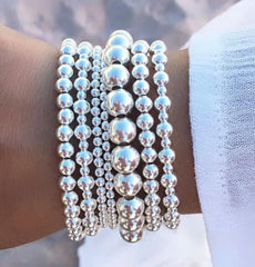 PAVOI Beaded Bracelet for Women - 14K Gold Plated Lightweight Womens Ball Bracelet - Gold Bracelets Cute Stackable Jewelry