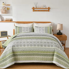 【dealsforyou】Parures de lit réversibles imprimées ultra douces Baleines Flottilla, très grand lit, couvre-lits et couvre-lits légers à motifs géométriques et rayures avec 2 taies d'oreiller pour toutes les saisons