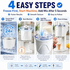 Machine à crème glacée molle pour la maison, Sorbetière 1 litre avec bol réfrigérant, 20-30 min pour une crème glacée maison rapide