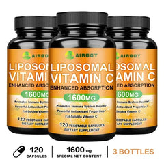 Liposomal Vitamin C 1600mg - Promotes Collagen Production, Immune Support, Powerful Antioxidant Supplement
