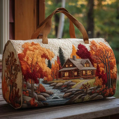 Joyful Miles Quilted Duffle Bag, Colorful Weekender Travel Tote, Overnight Carry On Gym Bag