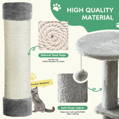 JHK Cat Tree Tall Multi Cat Climbing Tower With Natural Sisal Posts Indoor