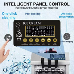 Machine à crème glacée molle commerciale SIHAO - Système de pré-refroidissement, grande capacité portable 18 L/H pour food trucks et glaciers