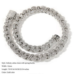 1-100 Niche design flower zircon infinite chain necklace trendy brand versatile high-end hip-hop accessories