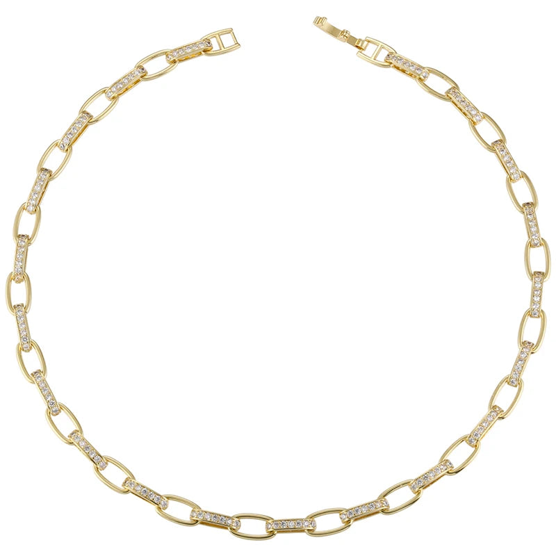 MarlaWynne 23" CZ-Accented Fancy Mariner Link Necklace