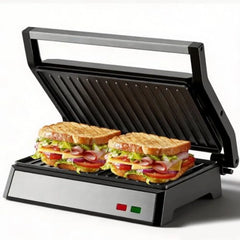 YASHE Panini Grill, 1200 W Machine à Croque Monsieur et Panini, Plaques en Aluminium Moulé Revêtues Antiadhésives, pour 2 Tranches de Pain, Ouverture à 180 Degrés, Facile à Nettoyer, Polyvalent