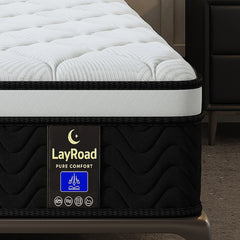 LayRoad 12/14Inch Memory Foam Spring Mattress Single/Double/Queen/King Sizes Boxed Mattress Medium Firmness Pressure Relief