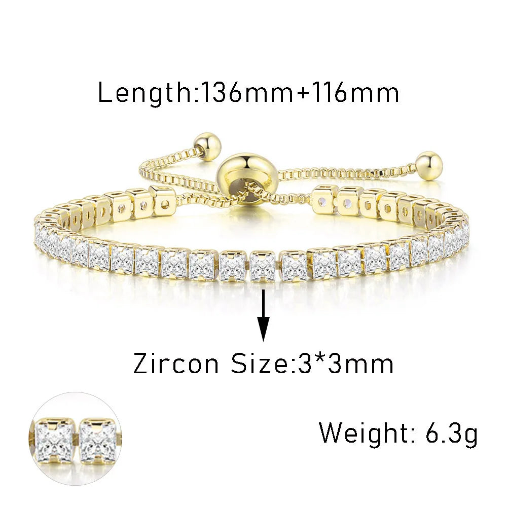PAVOI 14k Gold Plated Tennis Bracelets for Women - Paperclip Link Chain and Cubic Zirconia Gold Bracelet - Trendy Bridal Jewelry